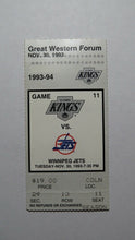 Load image into Gallery viewer, November 30, 1993 Los Angeles Kings Vs. Jets Hockey Ticket Stub! 2 Gretzky Goals