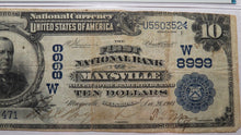 Load image into Gallery viewer, $10 1902 Maysville Oklahoma OK National Currency Bank Note Bill Ch #8999 F15 PMG