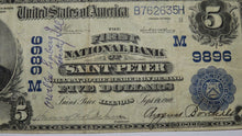 Load image into Gallery viewer, $5 1902 Saint Peter Illinois IL National Currency Bank Note Bill Ch #9896 VF+ St