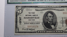 Load image into Gallery viewer, $5 1929 Harrisville New York NY National Currency Bank Note Bill Ch #10767 VF35