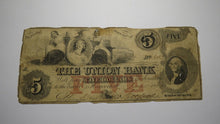 Load image into Gallery viewer, $5 1864 Boston Massachusetts MA Obsolete Currency Bank Note Bill Union Bank RARE