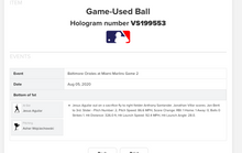 Load image into Gallery viewer, 2020 Jesus Aguilar Miami Marlins Game Used RBI MLB Baseball! Asher Wojciechowski