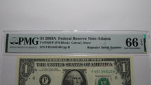 Load image into Gallery viewer, $1 2003A Repeater Serial Number Federal Reserve Currency Bank Note Bill UNC66EPQ