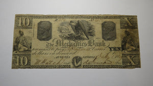 $10 1849 Augusta Georgia GA Obsolete Currency Bank Note Bill The Mechanics Bank