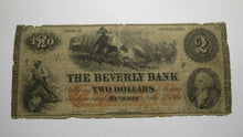 Load image into Gallery viewer, $2 1861 Beverly New Jersey NJ Obsolete Currency Bank Note Bill! Beverly Bank!