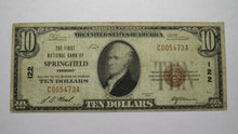 Load image into Gallery viewer, $10 1929 Springfield Vermont VT National Currency Bank Note Bill Ch. #122 FINE+