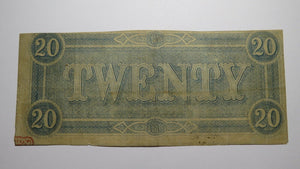 $20 1864 Richmond Virginia VA Confederate Currency Bank Note Bill RARE T67 VF!