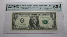 Load image into Gallery viewer, $1 2003 Radar Serial Number Federal Reserve Currency Bank Note Bill PMG UNC65EPQ