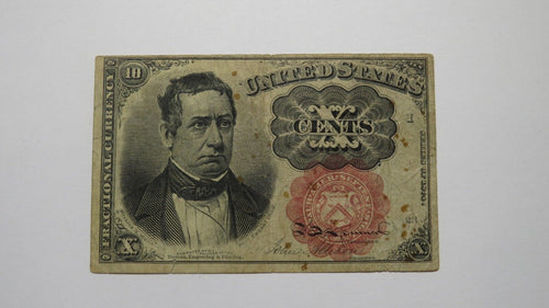 1874 $.10 Fifth Issue Fractional Currency Obsolete Bank Note Bill 5th Very Good+