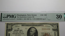 Load image into Gallery viewer, $10 1929 Flemington New Jersey NJ National Currency Bank Note Bill Ch. #892 VF30