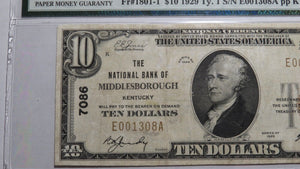 $10 1929 Middlesborough Kentucky KY National Currency Bank Note Bill #7086 VF20