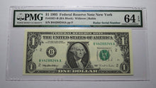Load image into Gallery viewer, $1 1995 Radar Serial Number Federal Reserve Currency Bank Note Bill PMG UNC64EPQ