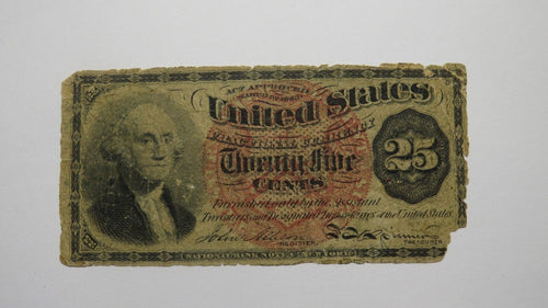 1863 $.25 Fourth Issue Fractional Currency Obsolete Bank Note Bill 4th Good