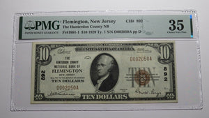 $10 1929 Flemington New Jersey NJ National Currency Bank Note Bill Ch #892 VF35!