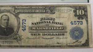 $10 1902 Marshfield Wisconsin WI National Currency Bank Note Bill Ch. #4573 PMG