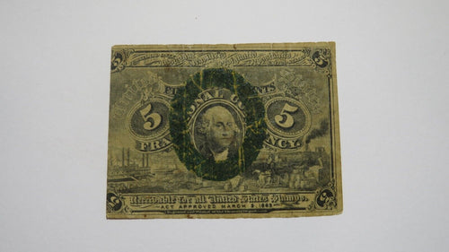 1863 $.05 Second Issue Fractional Currency Obsolete Bank Note Bill 2nd FINE+