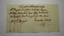 Load image into Gallery viewer, 1794 $50 Promissory Note Payable in New York Colonial Currency Note James Bogart