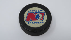 Vintage North Bay Trappers Game Used OHA Official Viceroy Hockey Puck Ontario