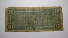 Load image into Gallery viewer, $10 1864 Richmond Virginia VA Confederate Currency Bank Note Bill RARE T68 VG