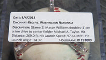 Load image into Gallery viewer, 2018 Mason Williams Cincinnati Reds Double Game Used Baseball 2B Hit! Nationals