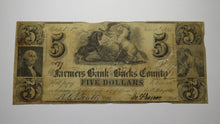 Load image into Gallery viewer, $5 1841 Bristol Pennsylvania PA Obsolete Currency Bank Note Bill Bucks County!