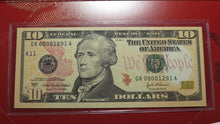 Load image into Gallery viewer, $10 2004-A Low Serial Number Federal Reserve Bank Note Bill Crisp UNC 00001291