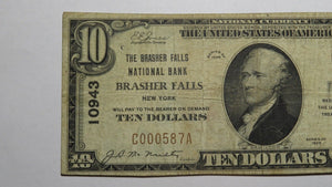 $10 1929 Brasher Falls New York NY National Currency Bank Note Bill #10943 FINE
