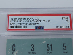1980 Super Bowl XIV 14 Pittsburgh Steelers Vs. Los Angeles Rams NFL Ticket Stub