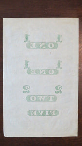 $1-$1-$2-$5 1865 East Haddam Connecticut Obsolete Currency Uncut Sheet Bank Bill