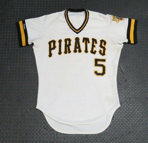 1987 Sid Bream Pittsburgh Pirates Game Used Worn MLB Baseball Jersey! Great Use!