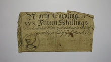 Load image into Gallery viewer, 1754 Fifteen Shillings North Carolina NC Colonial Currency Note Bill! RARE 15s