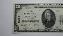 Load image into Gallery viewer, $20 1929 Chandler Oklahoma OK National Currency Bank Note Bill Ch. #5354 AU++