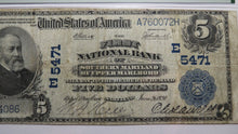 Load image into Gallery viewer, $5 1902 Upper Marlboro Maryland MD National Currency Bank Note Bill #5471 VF20