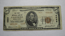 Load image into Gallery viewer, $5 1929 California Pennsylvania PA National Currency Bank Note Bill Ch. #4622