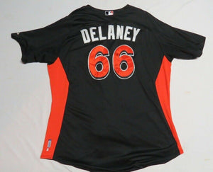 2012 Rob Delaney Miami Marlins Game Used Worn ST MLB Baseball Jersey! Florida