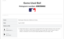 Load image into Gallery viewer, 2020 Dwight Smith Baltimore Orioles Game Used RBI Single MLB Baseball! 1B Hit!