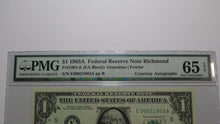 Load image into Gallery viewer, $1 1963 Henry Fowler &amp; Kathryn O&#39;Hay Granahan Autographed Federal Reserve Note