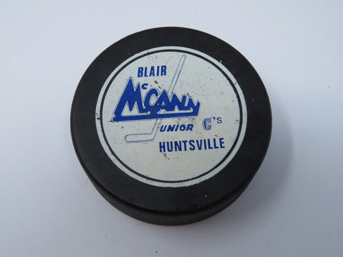 Huntsville Blair McCann Game Used OHA Official Viceroy Hockey Puck Ontario