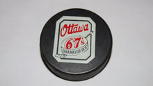 Load image into Gallery viewer, Vintage Ottawa 67&#39;s Game Used OHA Official Viceroy Hockey Puck Ontario Junior A