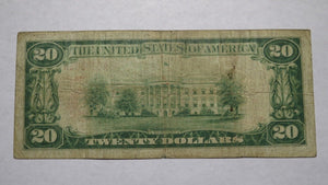 $20 1929 Ballston Spa New York NY National Currency Bank Note Bill Ch #954 Fine!