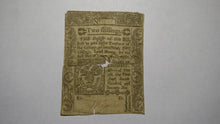 Load image into Gallery viewer, 1776 Two Shillings Connecticut Colonial Currency Note Bill! Revolutionary War!