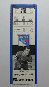 December 23, 1986 New York Rangers Vs. New Jersey Devils NHL Hockey Ticket Stub!