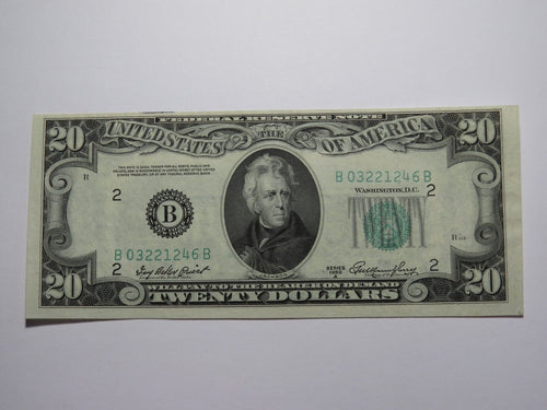 $20 1950 Minor Inking New York Error Federal Reserve Bank Note Currency UNC+