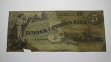 Load image into Gallery viewer, $5 1857 Savannah Georgia GA Obsolete Currency Bank Note Bill Timber Cutters Bank