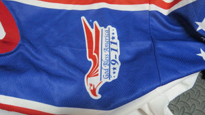 2002-03 Jeff Leiter Wichita Thunder Game Used Worn Stars & Stripes Hockey Jersey