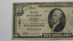 $10 1929 Flora Illinois IL National Currency Bank Note Bill Ch. #1961 FINE!