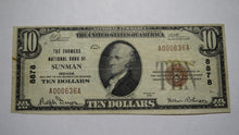 Load image into Gallery viewer, $10 1929 Sunman Indiana IN National Currency Bank Note Bill Ch. #8878 FINE!