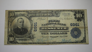 $10 1902 Bessemer Alabama AL National Currency Bank Note Bill Ch. #6961 RARE