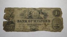 Load image into Gallery viewer, $1 1852 Milford Delaware DE Obsolete Currency Bank Note Bill!  Bank of Milford