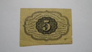 1863 $.05 First Issue Fractional Currency Obsolete Bank Note Bill! 1st Iss. FINE